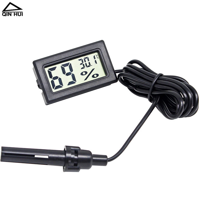 电子数显温湿度计探测传感器带探头嵌入式冰箱鱼缸爬宠测湿测温仪