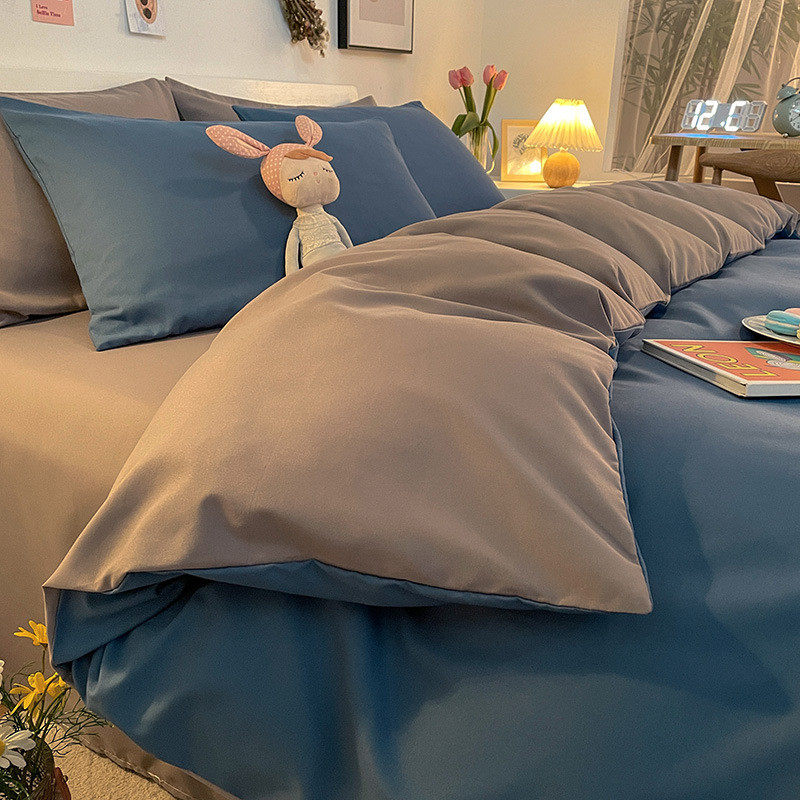 磨毛床上四件套1.8m亲被罩2m被套学生宿舍肤磨毛枕套家用四季通用