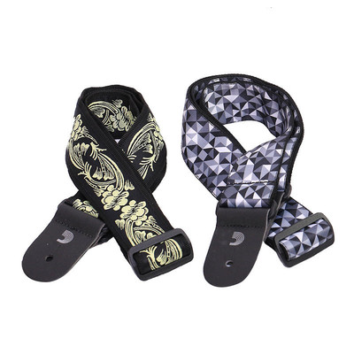 热销d'图案达达里奥民谣吉他电吉他贝斯背带几何addario编织背带