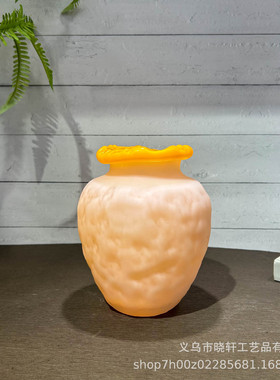 创意欧式复古客厅花瓶琉璃餐桌高级感摆件家居酒店高级插花装饰品