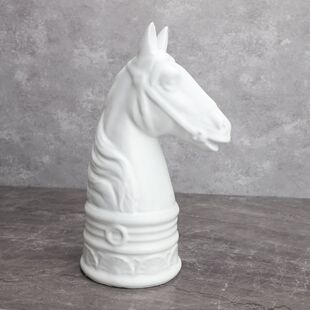 简约现代树脂黑白马头雕塑摆件客厅电视柜售楼部样板房家居装饰品