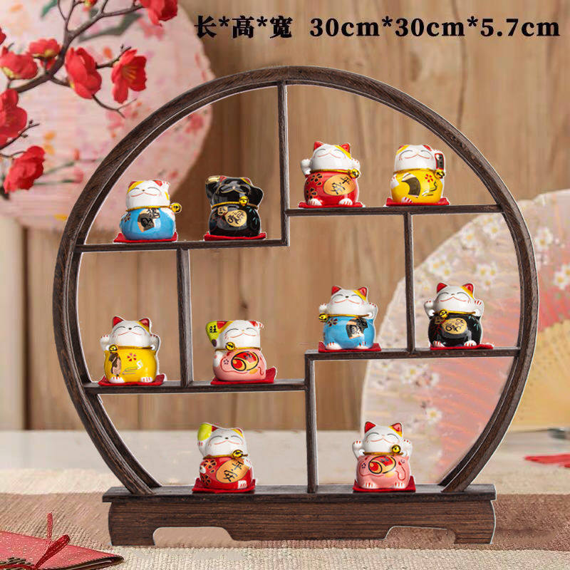 招财猫小摆件电视柜玄关桌面客厅家居酒柜房间陶瓷可爱装饰品摆件