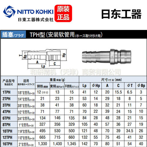 热销系列工器nittokohki中压模具快速接头tsp日东3tph3tsh