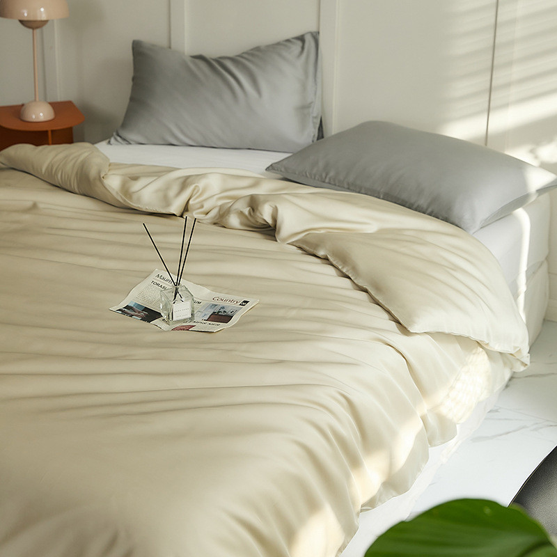 200枕套夏季天丝床单单件纯色单人冰丝裸睡宿舍凉感被单支三件套