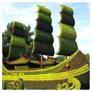 仿真绿雕摆件草造型工艺绿雕园林景观创意绿雕大型户外五色