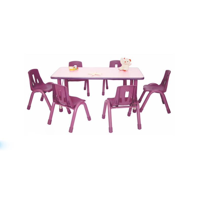 防火长方桌幼儿园可调节升降桌椅套六人儿童实木桌学习绘画游戏桌