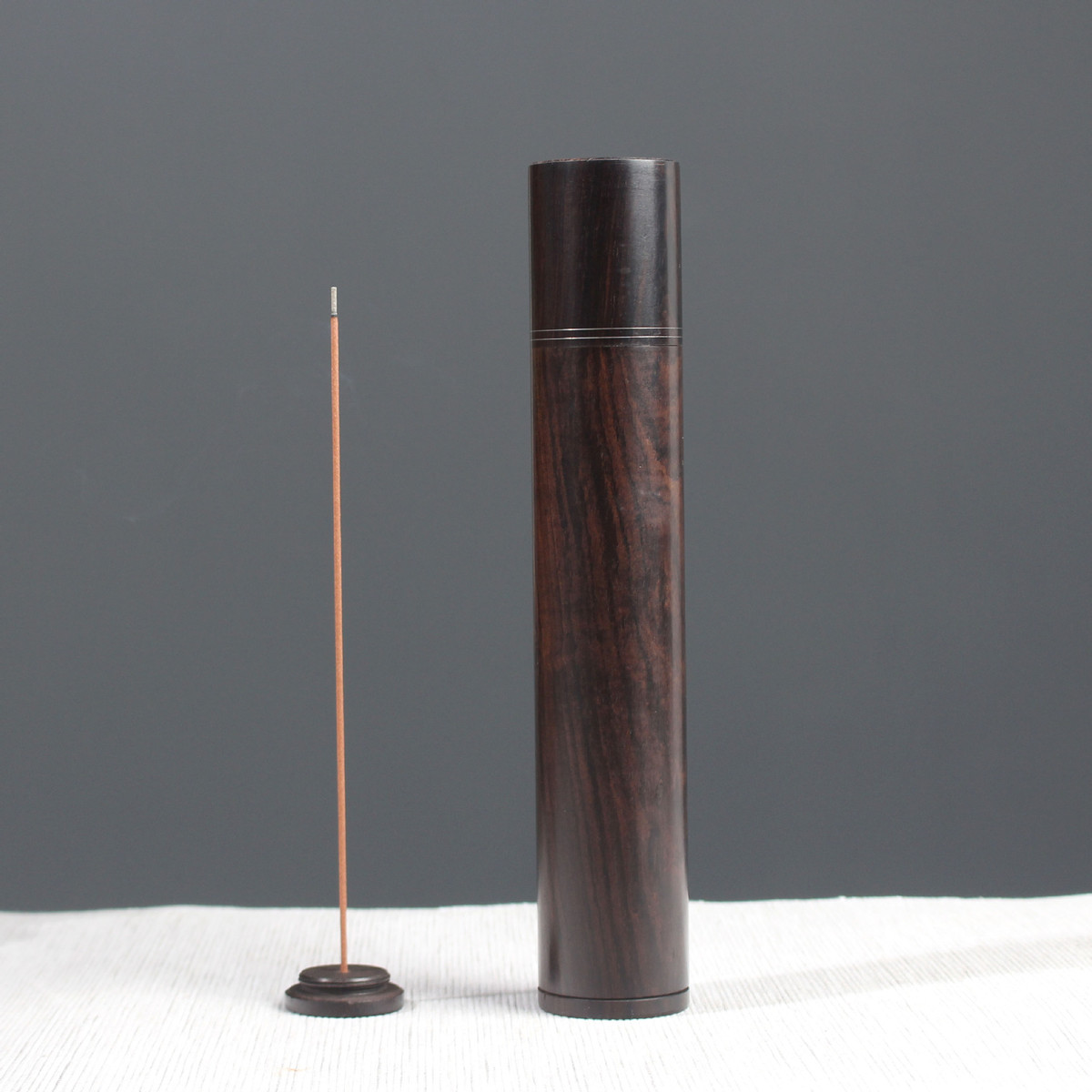 50克100香线香筒黑檀木香管酸枝木香筒实木长克桶紫光檀带香插