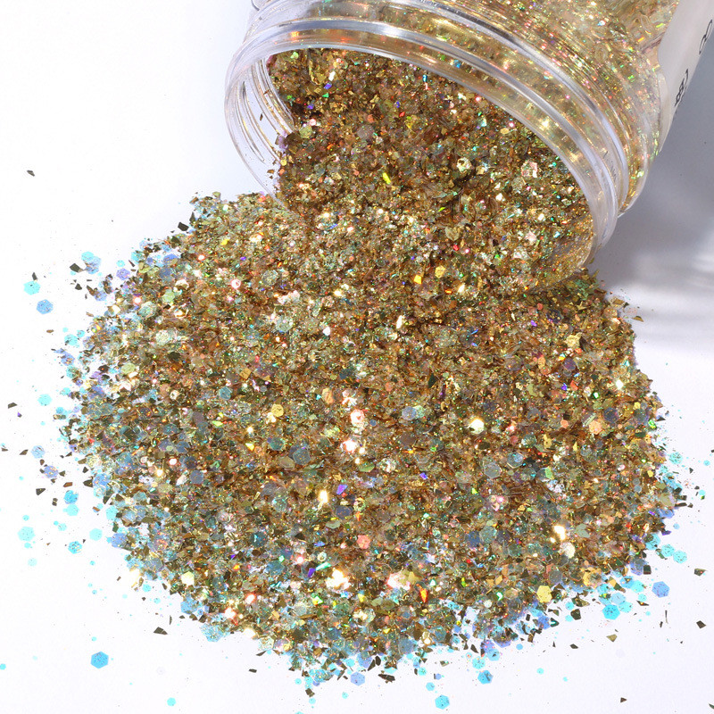 1kg祺泰gls混色金葱粉pet异形闪粉镭射亮片幻彩美甲彩妆现货