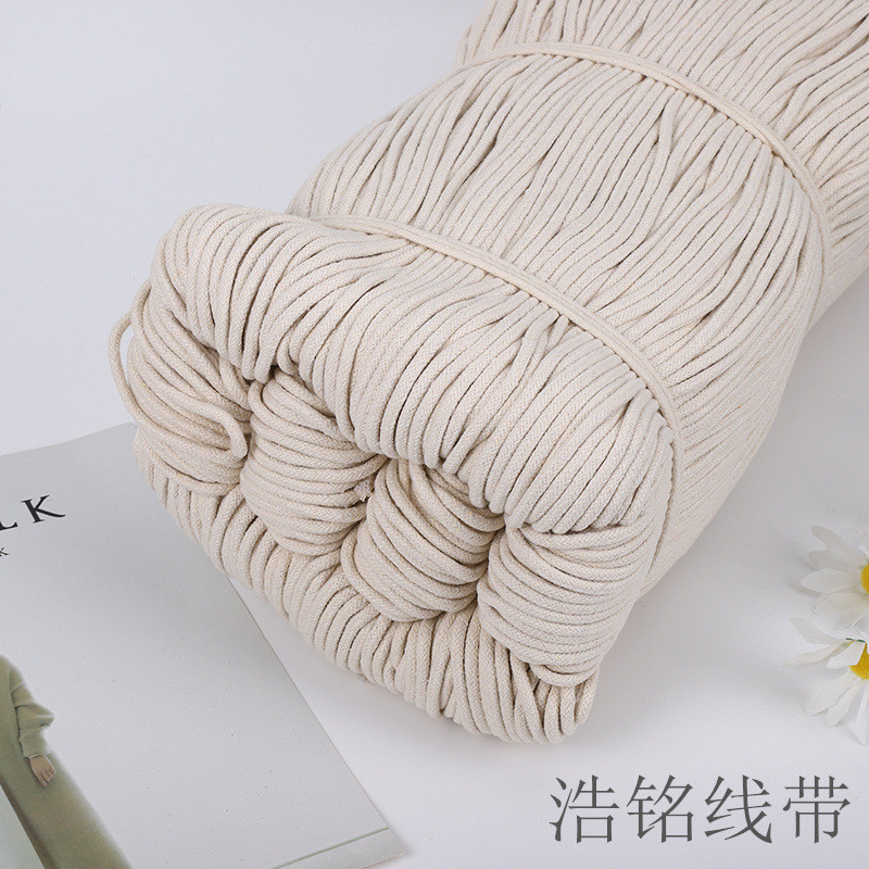 包芯棉绳厂家4mm全棉白色米色圆绳束口吊牌线滚边绳现货直发