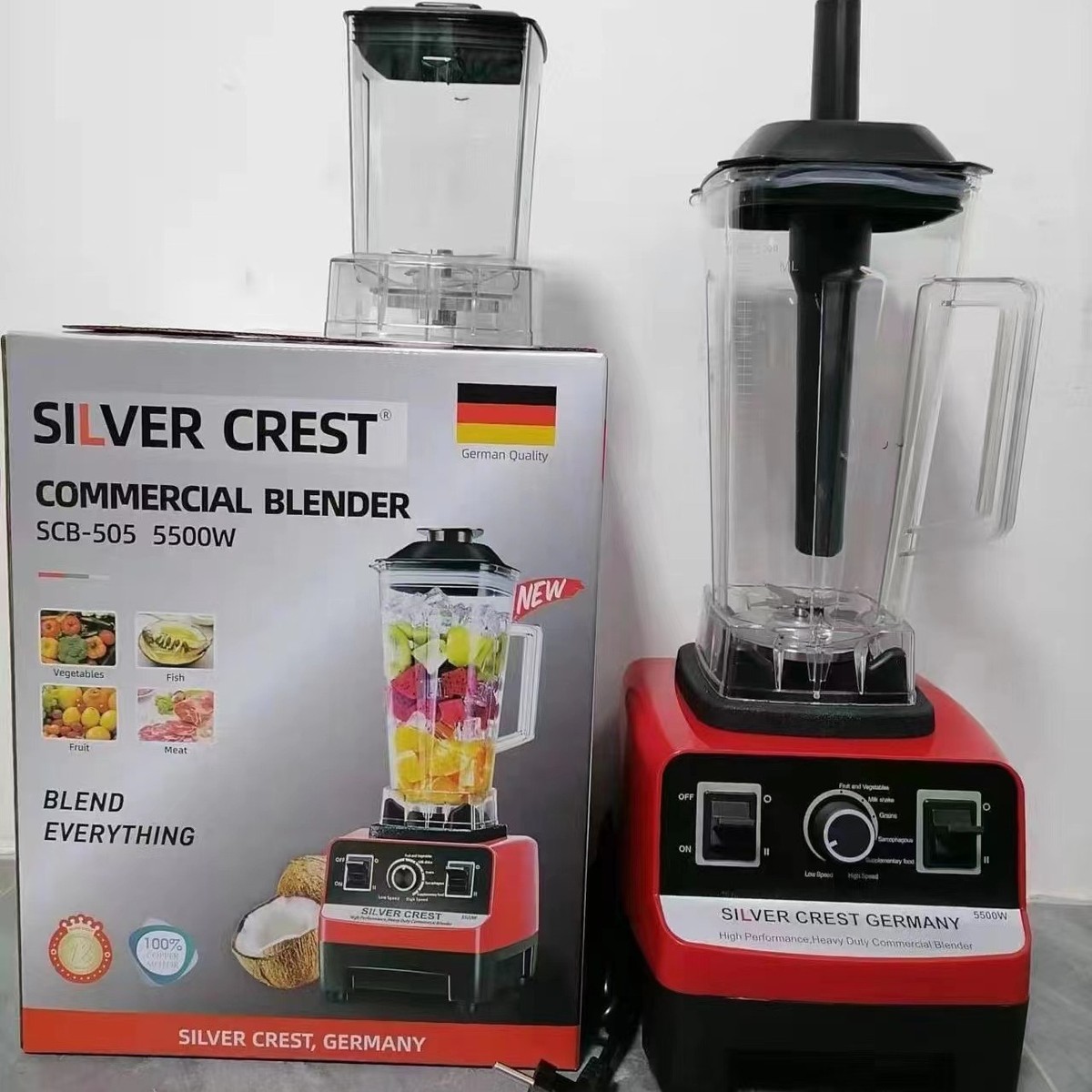热销blender9525motor5500w双杯破壁机辅食料理研碎冰磨搅拌机