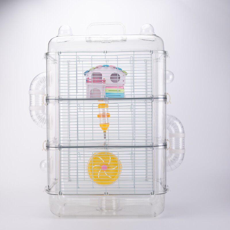仓鼠笼水晶透明笼亚克力多层观赏笼宠物外接管道金丝熊宠物用品