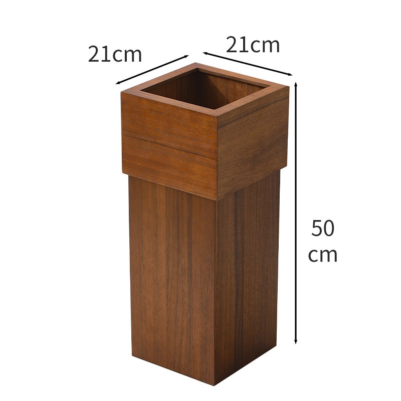 木质卧室黑胡桃木色垃圾桶实木纸篓家用客厅方形办公垃圾收纳桶