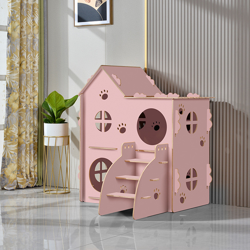 厂家直发木制猫别墅室内大家用空间实木多层猫爬架猫窝狗窝猫舍