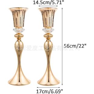 电镀金属路引婚礼布置金色花架装 婚庆用品插花花器欧式 饰花瓶摆件