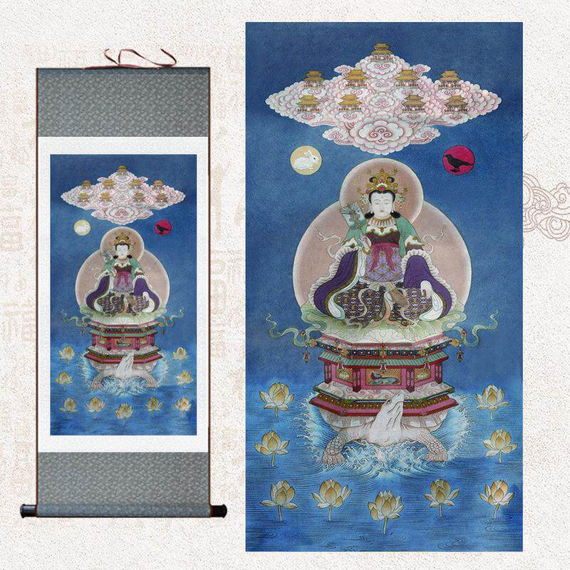 中天梵气斗母元君挂画斗姥圆君斗姆星君供奉家居斗姆画像人物元君