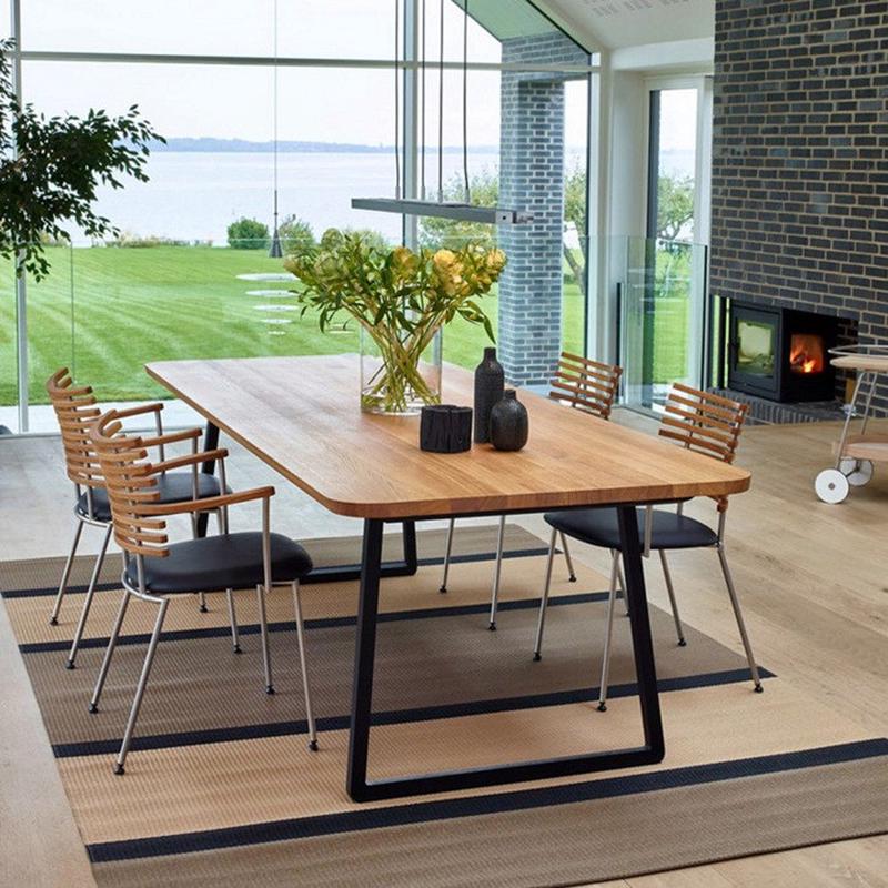 美式loft简约现代铁艺实木长方形办公桌会议长桌桌洽谈会客工作台