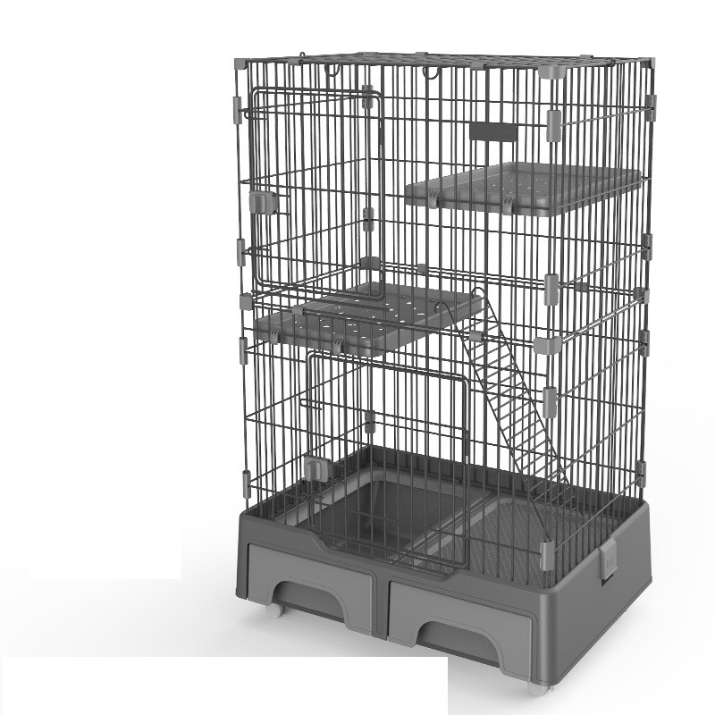 热销厂猫笼直销大号多层猫笼猫别墅猫窝家用价带猫厕所带储物盒送