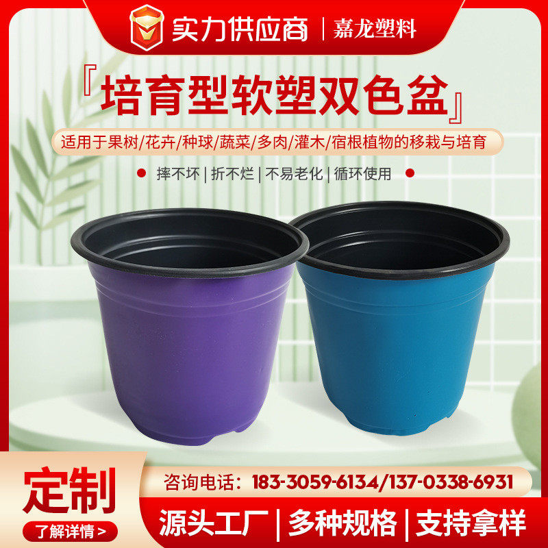 双色花盆大育苗营养钵厂家批发种植小号塑料一次性加厚双色盆