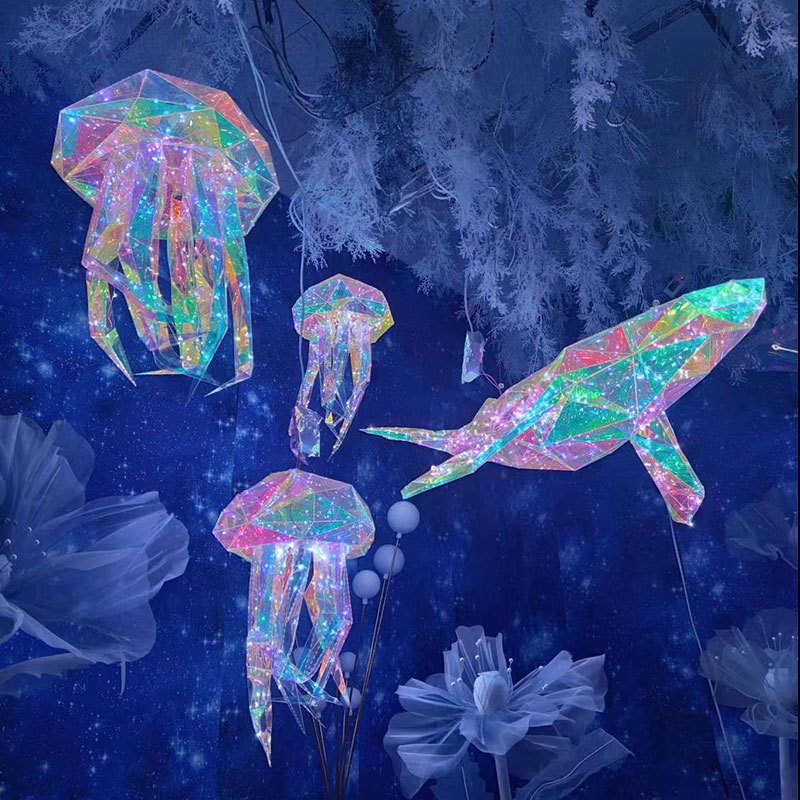 幻彩水母装饰摆件海洋活动装饰夏季系列商场主题美陈场景布置道具