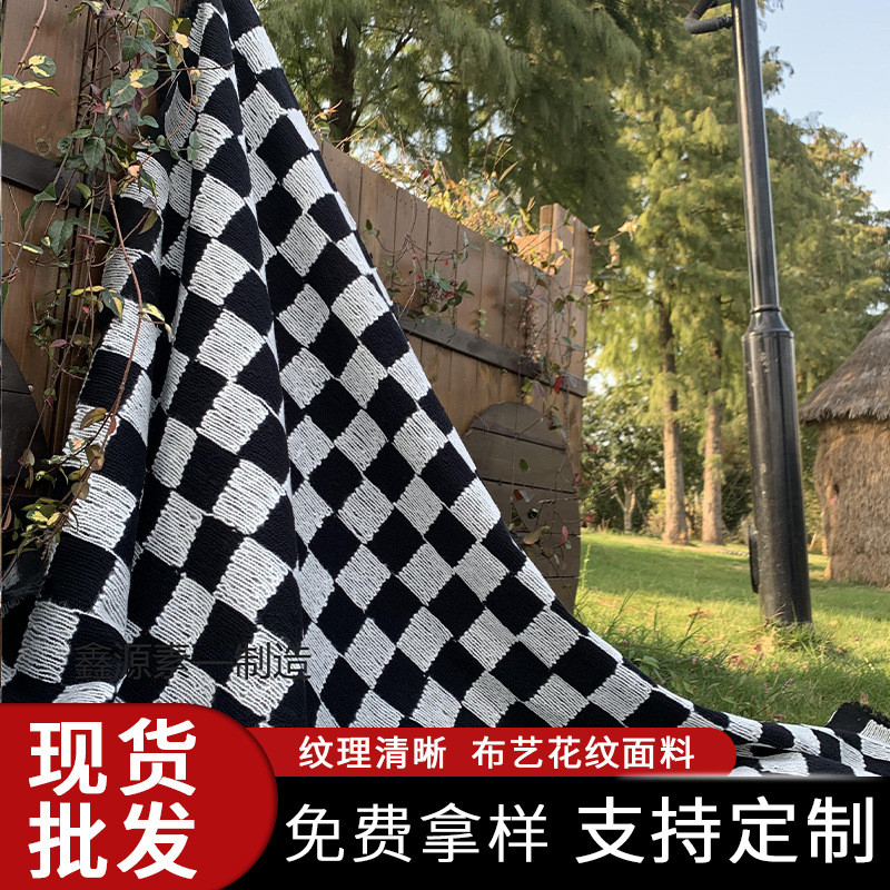 厂家批发质感棉麻布艺花纹面料服装鞋帽纹布料提花家居桌布面料