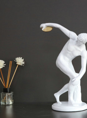 人物雕塑掷铁饼者办公室体育运动员雕像书房书桌男家居装饰品摆件