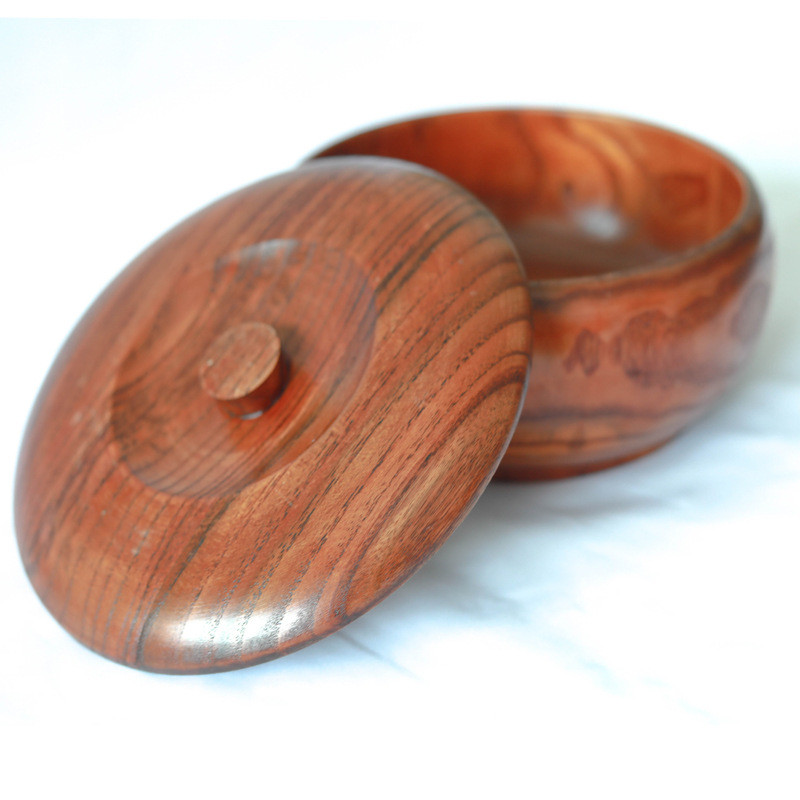 厂家批发实木碗带盖钵中式简约大号木碗木复古风汤碗菜碗盖碗餐具