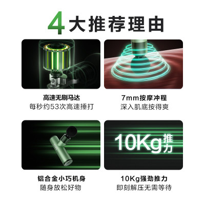 【国补15%】SKG迷你筋膜枪肌肉按摩器F3-2多功能mini小型理疗仪