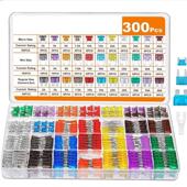 300微型汽车保险丝组合套件160个迷你90个标准50个个保险丝保险夹