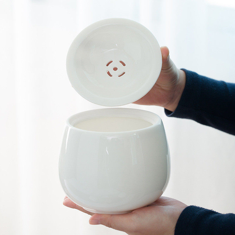 茶渣陶瓷_玉瓷建水茶钵禅意钵型水孟茶洗_水洗茶洗大号杯洗缸带盖