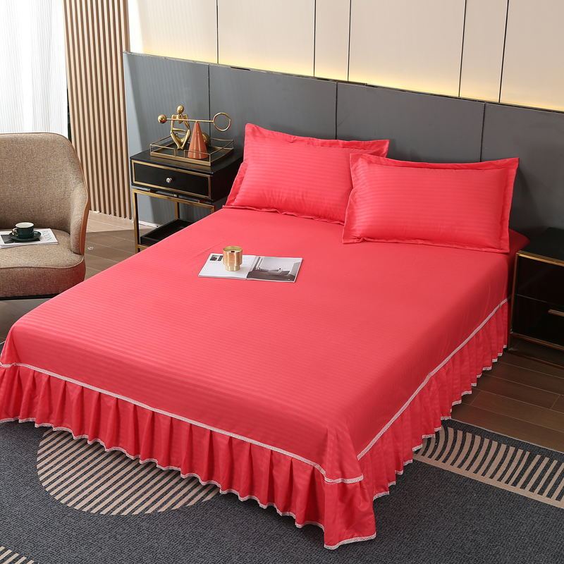春夏秋冬外贸加厚磨毛面料床单床裙单件床罩枕套床品四季通用批发