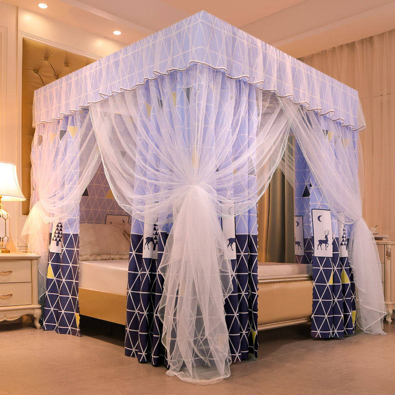 蚊帐床帘遮光家用新款一体床幔1.5m一体式卧室布帘1.2米1.8双人床