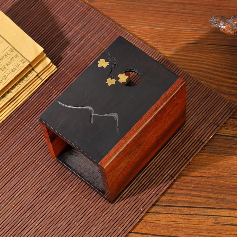 创意木质笔筒复古实木笔筒商务礼品实用办公桌摆件中国风檀木笔筒
