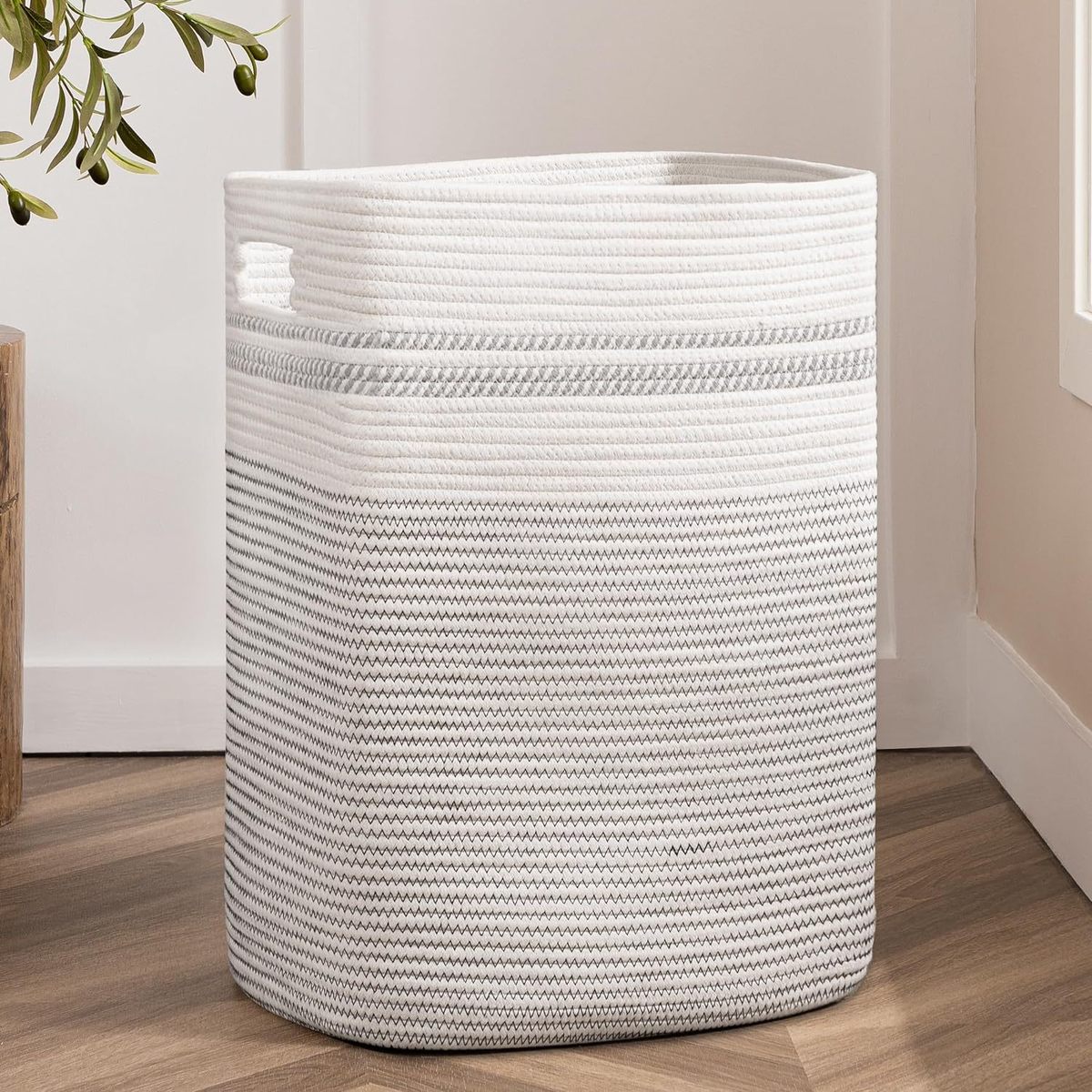 爆款收纳篮可折叠编织收纳筐棉绳脏衣篮方形家用大号储物篮