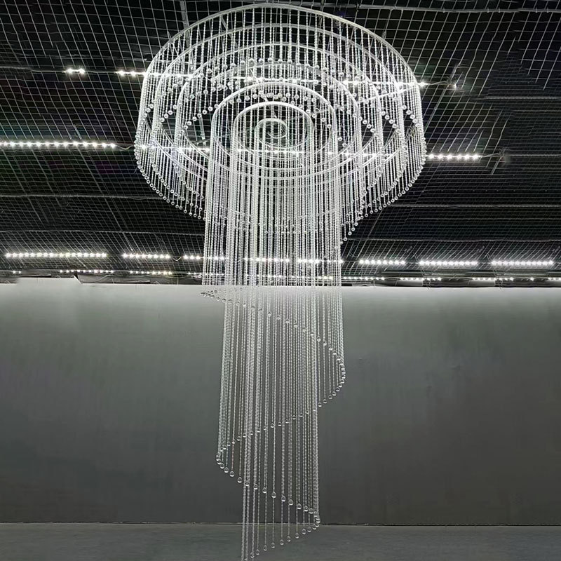 婚庆道具水晶珠帘吊顶螺旋圆环婚成品舞台空中布置装饰挂水晶礼堂