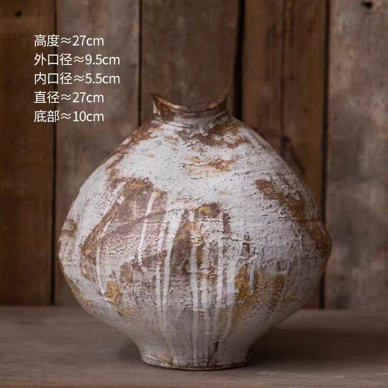 复古流釉异形侘寂风陶罐创意民宿酒店餐厅咖啡馆软装摆件花器瓶子