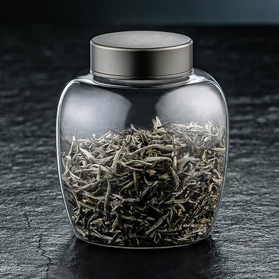 jw大号玻璃家用密封罐透明储物罐带盖茶叶罐玻璃罐普洱储存收纳茶