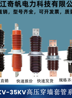 10KV穿墙套管20KV陶瓷套管35KV高压铜导体瓷套CWC户内外穿墙瓷瓶