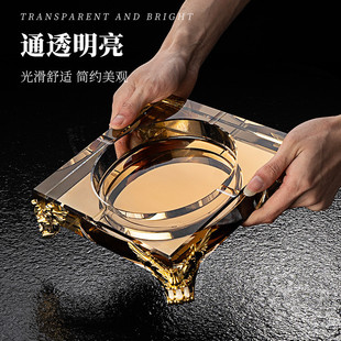 玻璃加深烟灰缸创意家用客厅轻奢高级感ktv酒吧商用酒店烟缸摆件