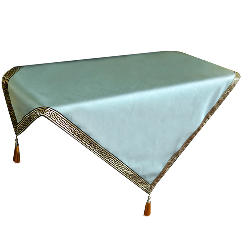 rkt4新中式轻奢桌布古典中国风禅意供桌正方形茶巾餐桌家用纯色可