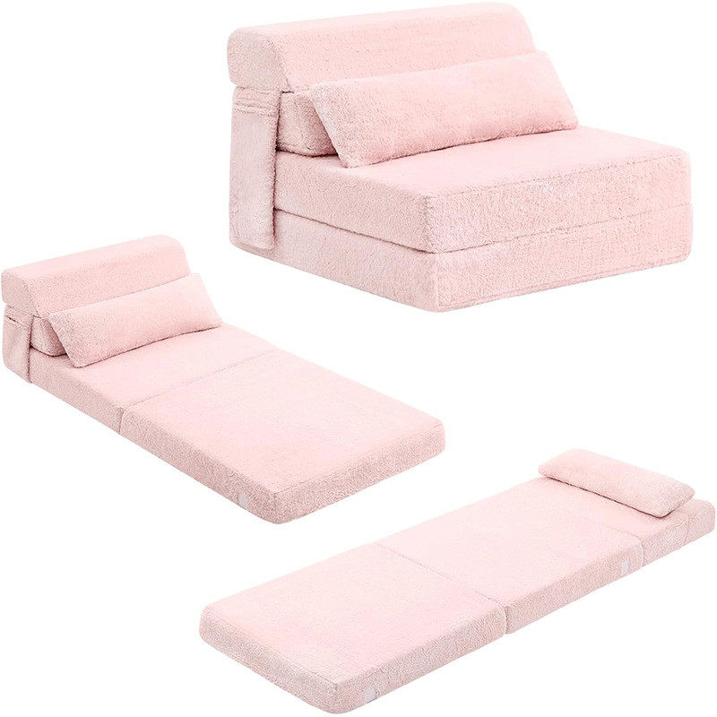 定制折叠沙发办公室单人榻榻米沙发床高密度海绵便携式床垫