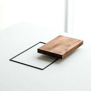 日式茶具黑胡桃木组合壶承干泡台小茶盘茶台茶室摆件铁艺