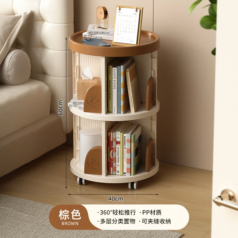 多层可移动旋转书架客厅转角收纳架儿童多功能书柜厨房杂物置物柜