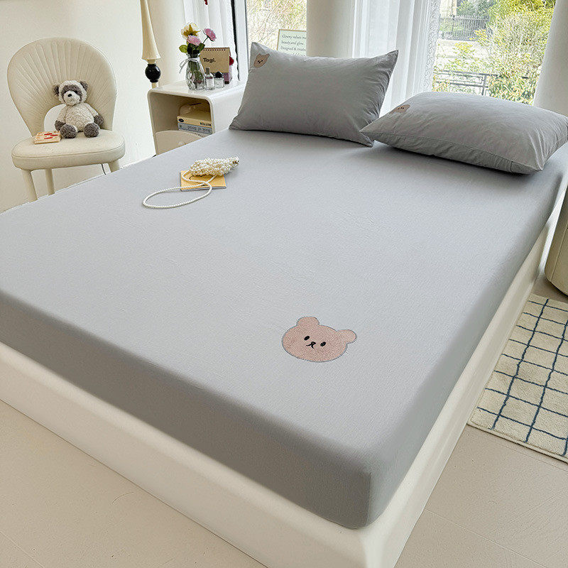 全棉床笠刺绣磨毛加厚床垫保护套单件款床罩全棉防滑防尘罩床笠,床上用品,床裙,淘宝优惠券,粉丝福利购,淘宝优惠卷