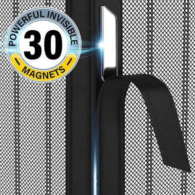 新款自密封磁性纱门对门帘儿童友好免提宠物夏天防蚊虫