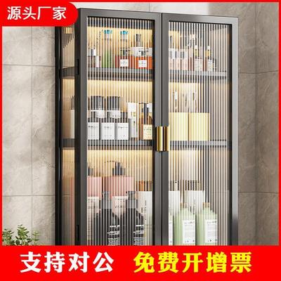 厨房墙壁置物柜免打孔壁挂式带门防尘调味品调料置物架墙上储物柜