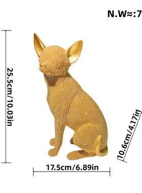 北欧现代吉娃娃摆件轻奢客厅样板间装饰品创意家居高级感摆设桌面