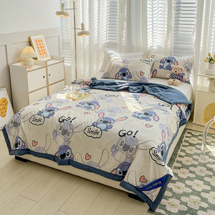 夏被被芯卡通夏凉被夏季 薄被学生宿舍小清新双人洛卡水洗棉空调被