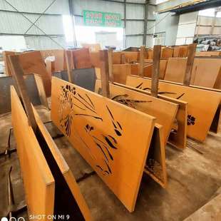 景观处理耐候钢锈蚀幕墙雕刻镂空 红锈钢板镂空幕墙焊接安装