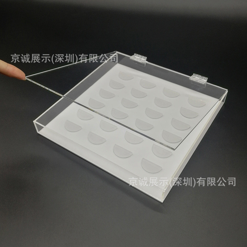 美亚克力嫁接睫毛收纳盒有机玻璃透明翻盖式单层睫展示盒