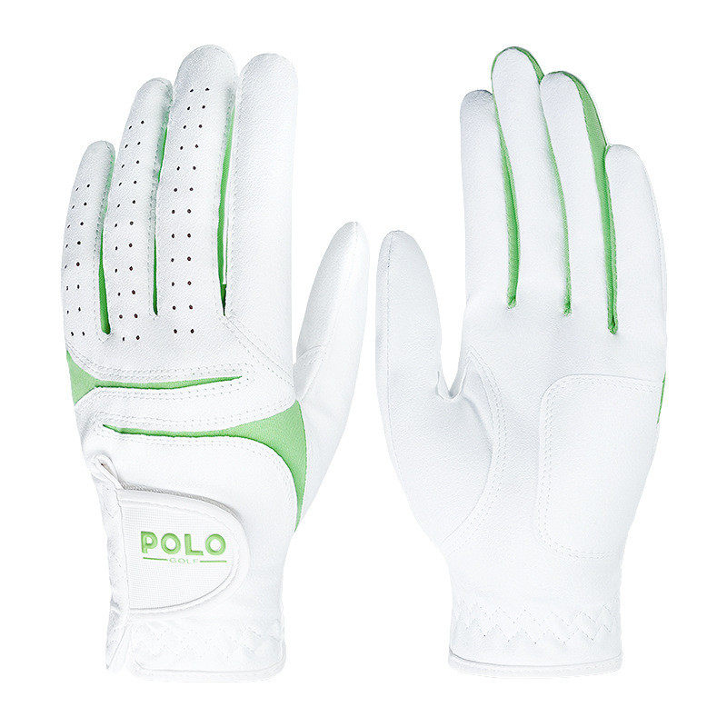 高尔夫球手套女士韩版防滑型双手透气pu耐磨手套左右手套1双装